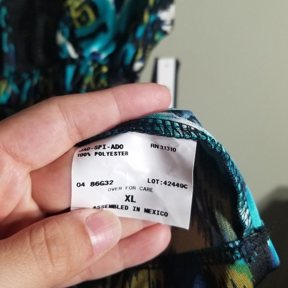 AB Studio multicolor v neck tie waist size XL - Picture 5 of 7